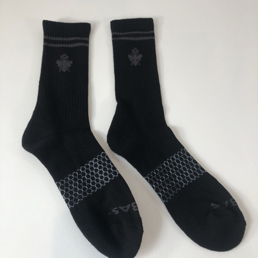 Bombas Men's Calf Crew Socks Midweight XL Black‎ New With Tags